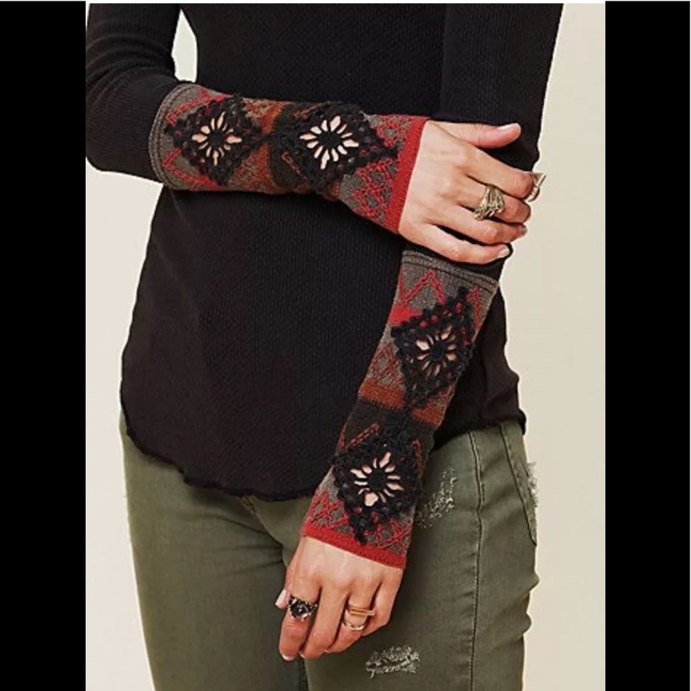 Free People Kombucha Cuff Embellished Thermal Top